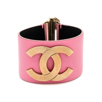 Chanel CC Cuff Bracelet Leather with Metal