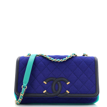 Chanel Filigree Flap Bag Quilted Jersey Medium