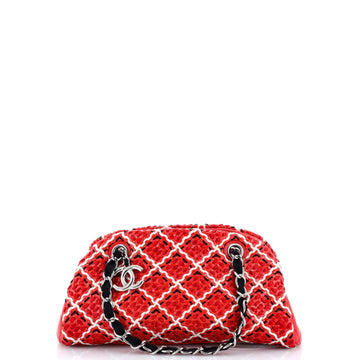 Chanel Just Mademoiselle Bag Woven Stitch Patent Small
