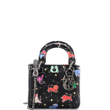 Christian Dior Lady Dior Bag Limited Edition Pixel Zodiac Printed Calfskin Mini