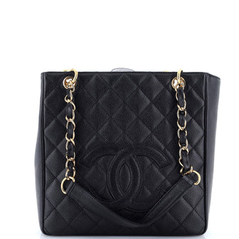 Chanel Petite Shopping Tote Quilted Caviar