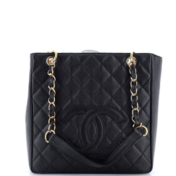 Chanel Petite Shopping Tote Quilted Caviar