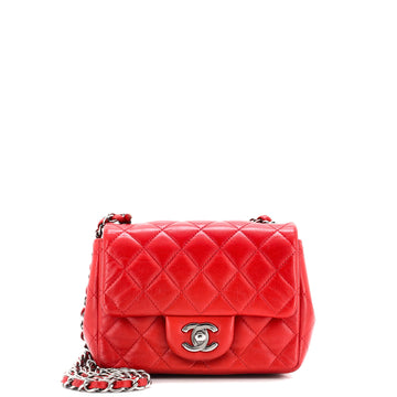 Chanel Square Classic Single Flap Bag Quilted Lambskin Mini