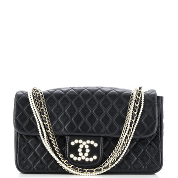 Chanel Westminster Pearl Chain Flap Bag Quilted Lambskin Medium