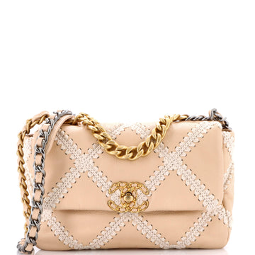 Chanel 19 Flap Bag Crochet Quilted Calfskin Medium