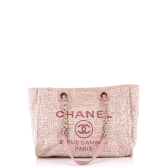 Chanel Deauville Tote Raffia with Glitter Detail Small