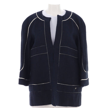 Chanel Women's Trim Collarless Jacket Tweed with SIlk