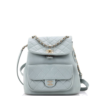 Chanel Duma Drawstring Backpack Quilted Leather Large