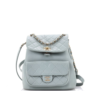 Chanel Duma Drawstring Backpack Quilted Leather Large