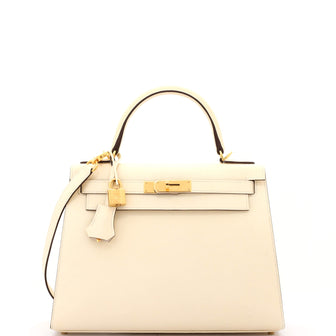 Hermes Kelly Handbag Light Epsom with Gold Hardware 28