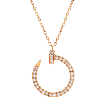 Cartier Juste un Clou Pendant Necklace 18K Rose Gold and Pave Diamonds