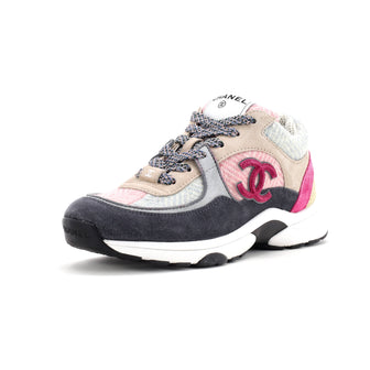 Chanel Women's CC Low-Top Sneakers Leather and Tweed