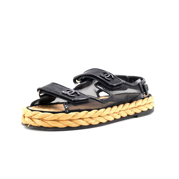 Chanel Women's Velcro Espadrille Dad Sandals Mesh