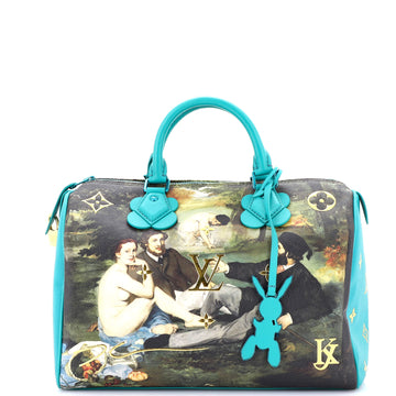 Louis Vuitton Speedy Handbag Limited Edition Jeff Koons Manet Print Canvas 30