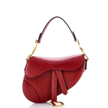 Christian Dior Saddle Handbag Leather Mini