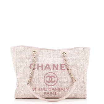Chanel Deauville Tote Raffia with Glitter Detail Small