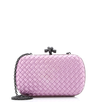Bottega Veneta Box Knot Clutch Intrecciato Satin Small