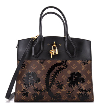 Louis Vuitton City Steamer Handbag Limited Edition Blossom Monogram Canvas and Leather MM