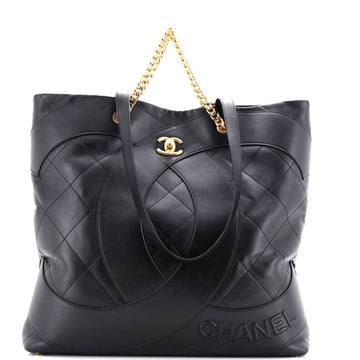 Chanel Club Monaco Shopping Tote Quilted Lambskin Large