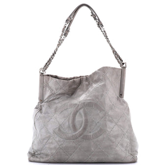 Chanel Sea Hit Shoulder Bag Quilted Iridescent Calfskin Large