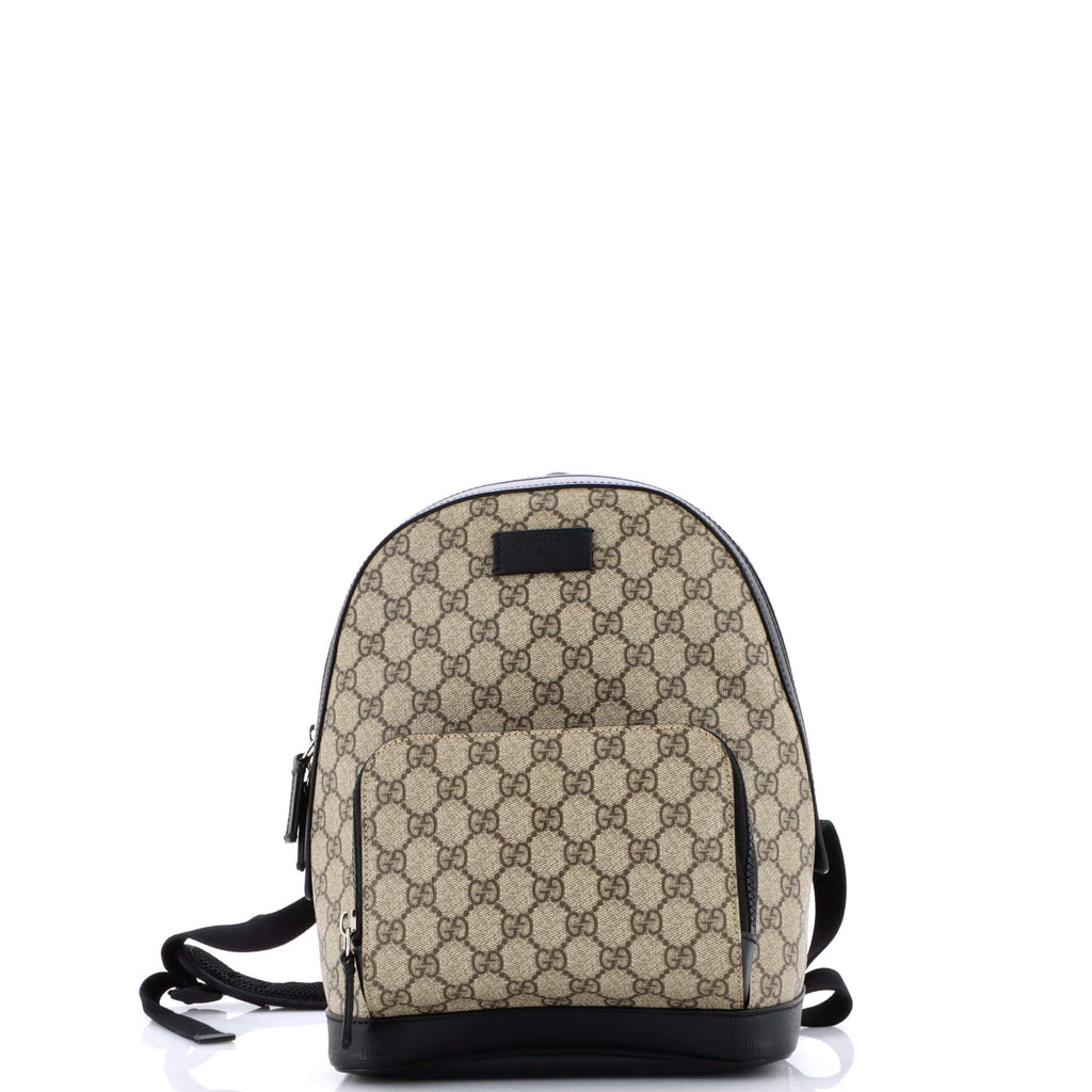 gg mini backpack Gucci Zip Pocket Backpack GG Coated Canvas Small Black 3363362