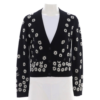 Chanel Women's Daisy CC V-Neck Cardigan Cashmere