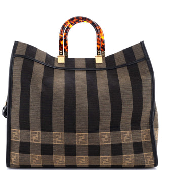 Fendi Sunshine Shopper Tote Pequin Canvas Large