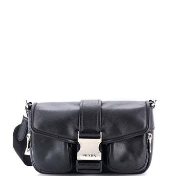 Prada Pocket Flap Shoulder Bag Leather