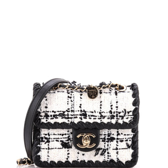 Chanel My Own Frame Flap Bag Quilted Tweed with Braided Calfskin Mini