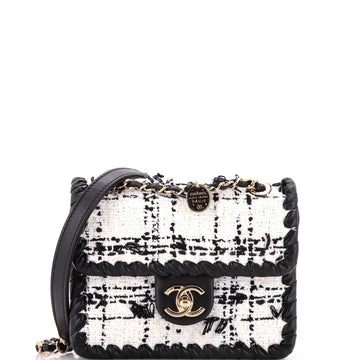Chanel My Own Frame Flap Bag Quilted Tweed with Braided Calfskin Mini