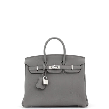 Hermes Birkin Handbag Grey Togo with Palladium Hardware 25