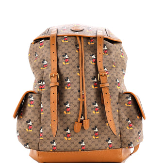 Gucci Disney Mickey Mouse Double Pocket Belt Backpack Printed Mini GG Coated Canvas Large
