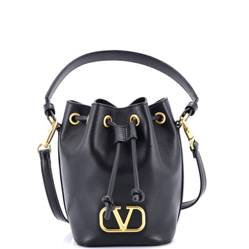 Valentino Garavani VLogo Signature Bucket Bag Leather Mini