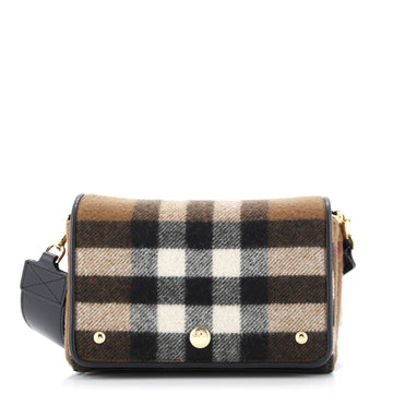 Burberry Hackberry Shoulder Bag Check Cashmere Small