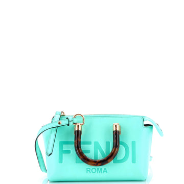 Fendi Logo By The Way Top Handle Bag Embossed Leather Mini