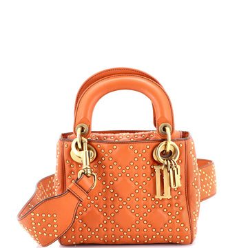 Christian Dior Supple Lady Dior Bag Cannage Studded Lambskin Mini