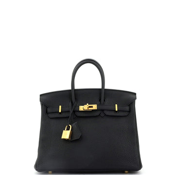 Hermes Birkin Handbag Black Togo with Gold Hardware 25