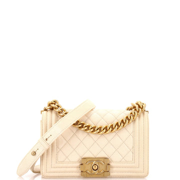 Chanel Boy Flap Bag Quilted Caviar Small