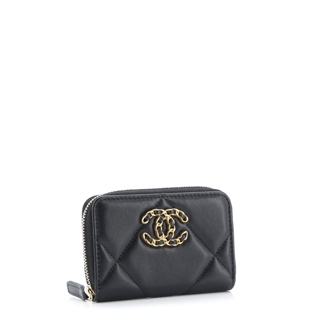 Chanel 19 Zip Coin Purse Quilted Leather 336604