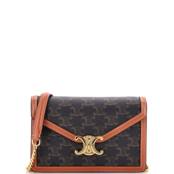 Celine Margo Triomphe Wallet on Chain Triomphe Coated Canvas
