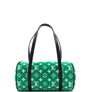 Louis Vuitton Papillon Handbag LV Match Monogram Jacquard Velvet