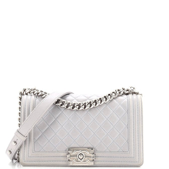 Chanel Boy Flap Bag Quilted Calfskin Old Medium