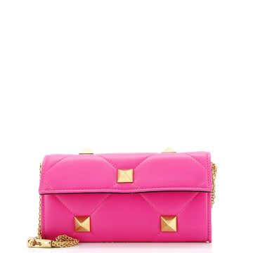 Valentino Garavani Roman Stud Wallet on Chain Quilted Leather