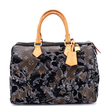 Louis Vuitton Speedy Handbag Fleur De Jais Monogram Canvas 30