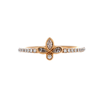 Tiffany & Co. Fleur de Lis Flower Ring 18K Rose Gold and Diamonds