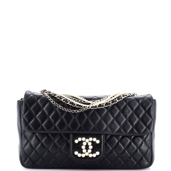 Chanel Westminster Pearl Chain Flap Bag Quilted Lambskin Medium