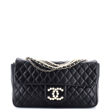 Chanel Westminster Pearl Chain Flap Bag Quilted Lambskin Medium