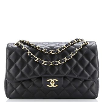 Chanel Classic Double Flap Bag Quilted Lambskin Jumbo