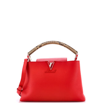 Louis Vuitton Capucines Bag Leather with Python PM
