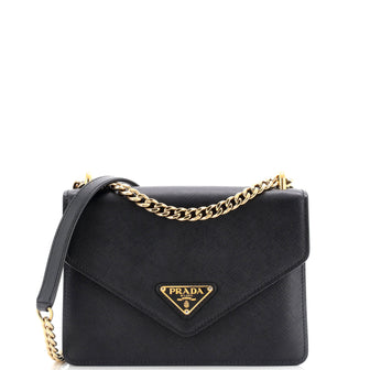 Prada Envelope Flap Chain Shoulder bag Saffiano Leather Small